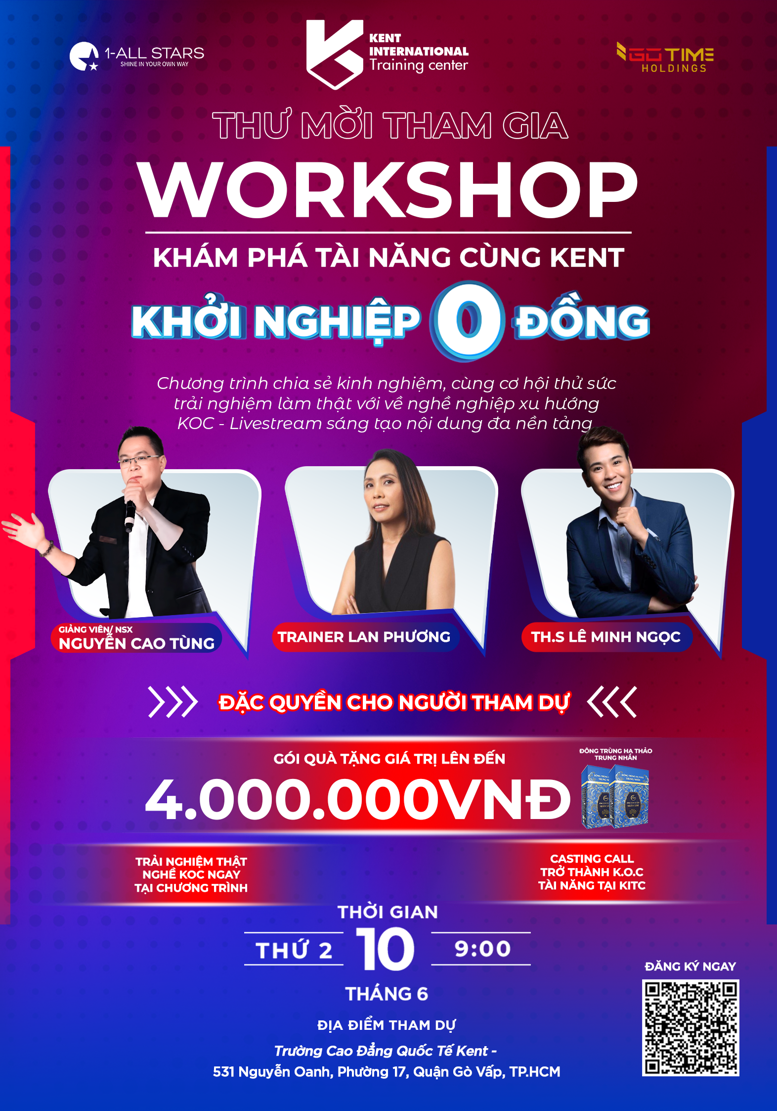 [THÔNG BÁO] MỜI THAM DỰ WORKSHOP “KHỞI NGHIỆP 0 ĐỒNG: XU HƯỚNG NGHỀ NGHIỆP MỚI GEN Z